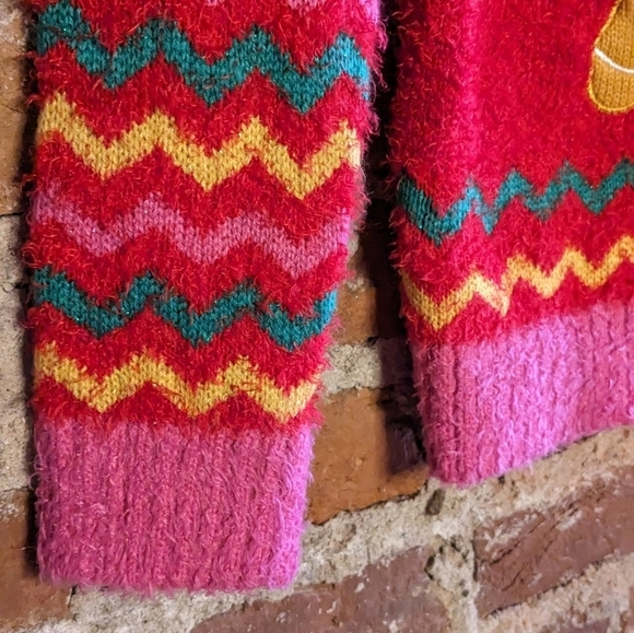 Holiday Time Girls Large Multicolor Cool Gingerbread Girl Pullover‎ Sweater - Picture 4 of 7
